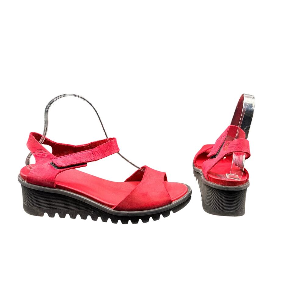 Loints of Holland Red Leather Platform Sandals EU 40 US 9 Comfort
